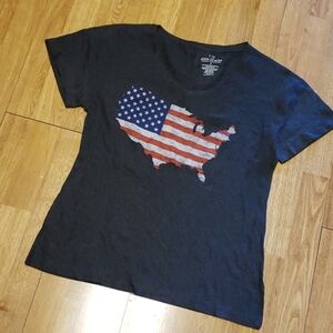 NWOT State of Mine US flag vee neck tee